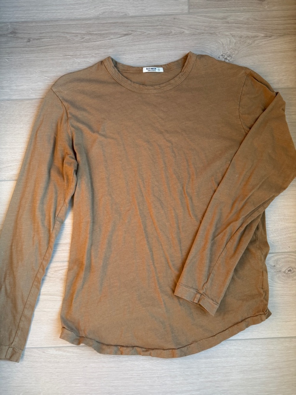 Buck Mason light brown / tan long sleeve t-shirt